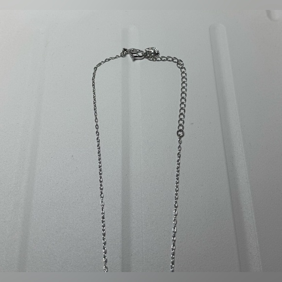 NWOT Swarovski Silver Pink Flower Necklace - Picture 4 of 6